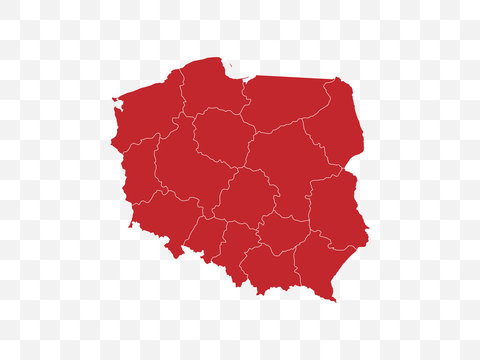 Fototapeta Poland map on transparent background. Vector illustration.