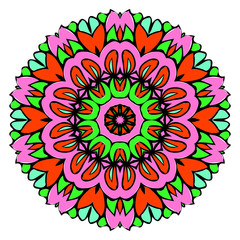 Floral color mandala. Vector illustration. Decorative ornament
