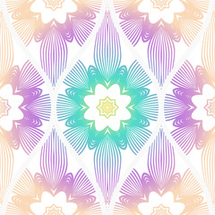 Seamless decorative pattern with floral decoration. Vector illustration