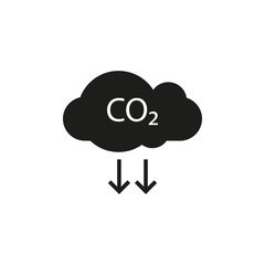 Co2, ecology, cloud icon. Vector illustration, flat design.