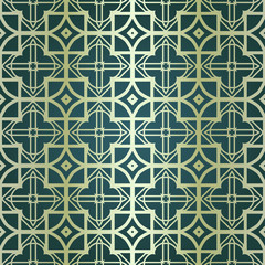 Art-deco vintage seamless geometric pattern. Vector illustration. Royald color