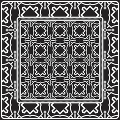 Design Of A Scarf With A Geometric Pattern . Vector illustration. Black and white color. For fashion print, modern design, scrapbooking, background.