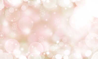 Pink abstract background blurred. snowflake and white bokeh light beautiful shiny. use wallpaper backdrop and your product.