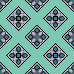 Color decorative seamless pattern with geometric ornamnet. Vector illustration