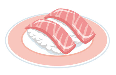お寿司アイコン（中トロ）／お皿
