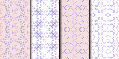 Set of 4 seamless geometric pattern. vector illustration