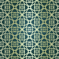 Art-deco vintage seamless geometric pattern. Vector illustration. Royald color