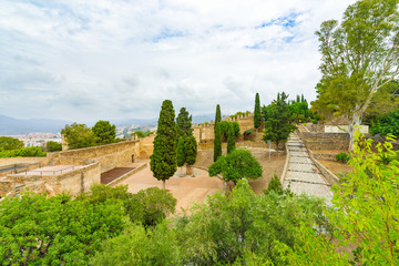 Fototapeta na wymiar View on the city and the Alcazaba. Malaga, Andalusia, Spain