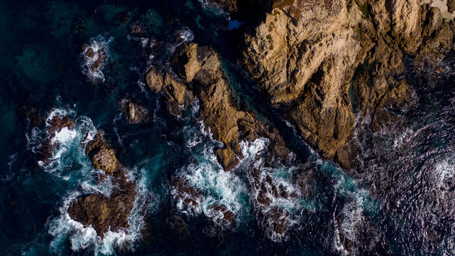 Pebble Beach, Carmel, Monterey, Big Sur Ocean Aerial view