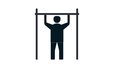 Pull-up - workout - street exercise icon vector image