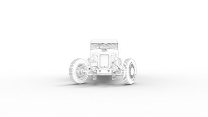 Fototapeta premium 3d rendering of a hot rod isolated in a colored studio background