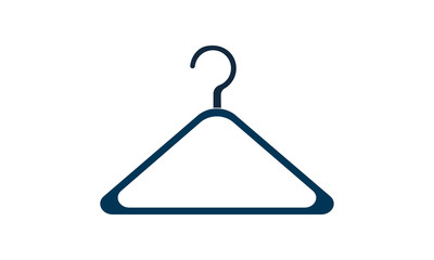 Black clothes hanger icon for fashion and storage concepts