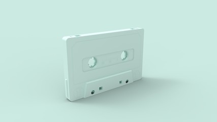 3d rendering of a vintage cassette isolated in studio background