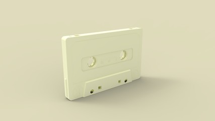 3d rendering of a vintage cassette isolated in studio background
