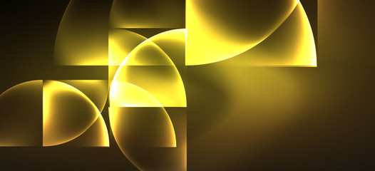 Obraz premium Dynamic lines and shapes, glass neon glowing effect. Modern neon glow geometric shapes, great design for any purposes