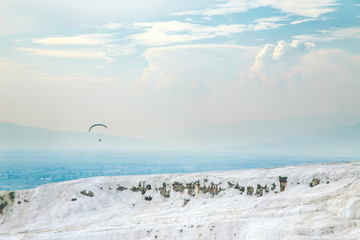 Paragliding in the mountains.