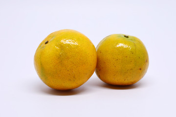 orange organic fruit on white background