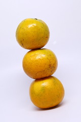 orange organic fruit on white background