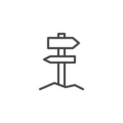 Road sign line icon. linear style sign for mobile concept and web design. Signpost, pointer panels outline vector icon. Symbol, logo illustration. Vector graphics