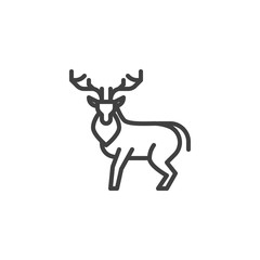 Deer Hunt line icon. linear style sign for mobile concept and web design. Deer animal outline vector icon. Symbol, logo illustration. Vector graphics