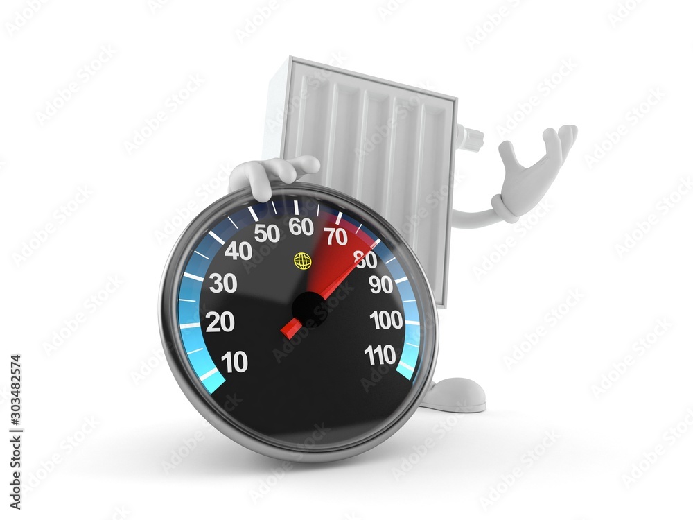 Canvas Prints radiator character with speed meter