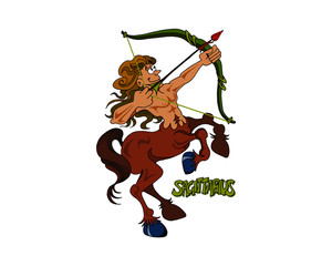 Zodiac Sagitarius cartoon illustration
