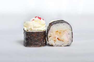 Juicy sushi from fresh products is delicious