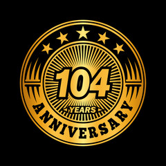 104 years anniversary celebration logo design. Vector and illustration.