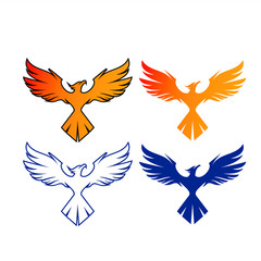 Charming Illustration Phoenix Logo Concept	