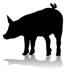 A pig silhouette farm animal graphic