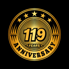 119 years anniversary celebration logo design. Vector and illustration.
