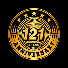 121 years anniversary celebration logo design. Vector and illustration.