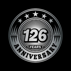 126 years anniversary celebration logo design. Vector and illustration.