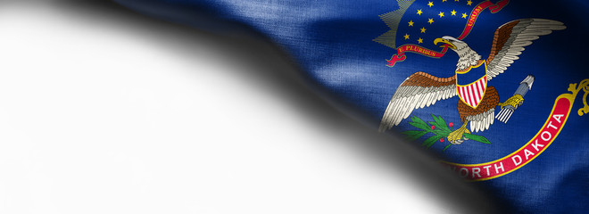 Fototapeta na wymiar Fabric texture of the North Dakota Flag - Flags from the USA