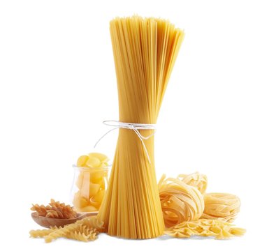 Different Types Of Pasta Isolated On White