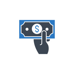 Cash Payment related vector glyph icon.