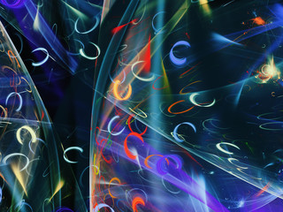 blue abstract fractal background 3d rendering illustration