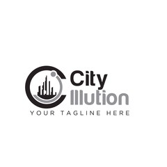 city illusion logo designs concept