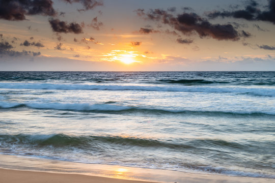 Clouds, sea and surf sunrise seasape