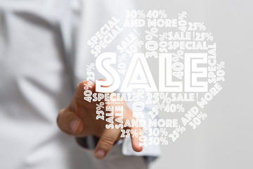 Obraz premium SALE CONCEPT DIGITAL in hand