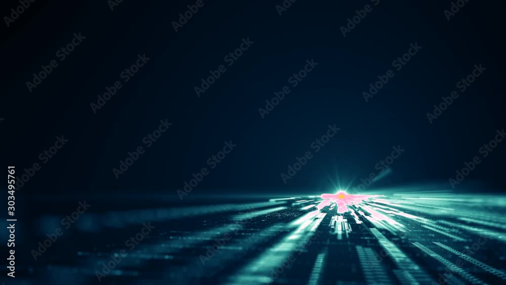 Poster abstract technology big data background concept. motion of digital data flow. transferring of big da
