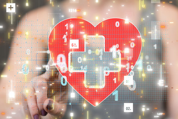 medical network connection with modern virtual screen interface