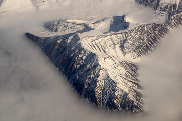 Greenland 11000 meters alt. Airplane view - obrazy, fototapety, plakaty