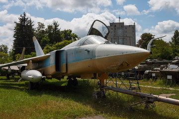 Soviet jet bomber illuminated by the midday sun. Su-24