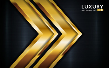 luxurious premium black abstract background with golden lines.