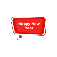red label happy new year. vector sign