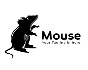 black Stand two foot mouse logo design inspiration