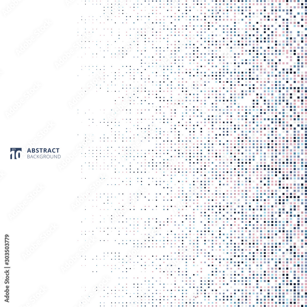 Poster abstract technology concept big data futuristic fading square pixel pattern on white background and 