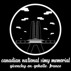 circle icon line Canadian National Vimy Memorial. vector illustration