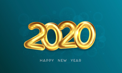 Flat design concept banner - Happy New Year 2020